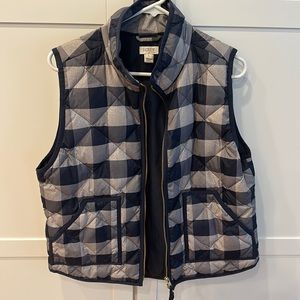 Jcrew L vest- navy plaid